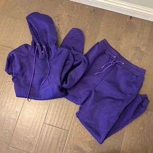 2pc purple sweat suit